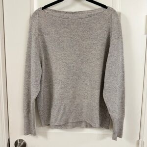 Vince Off-the-Shoulder Light Gray Sweater